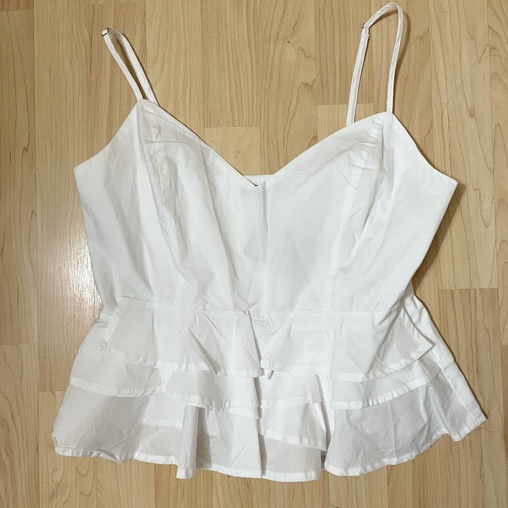 White Ruffle Top